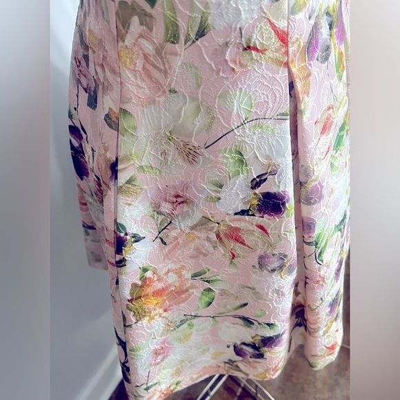 NEW Vince Camuto Size 6 Floral Tapestry High Neck Halter Fit Flare Dress Pockets - Picture 15 of 16